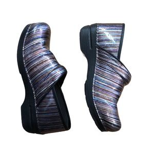 Dansko Multicolor Striped Clogs